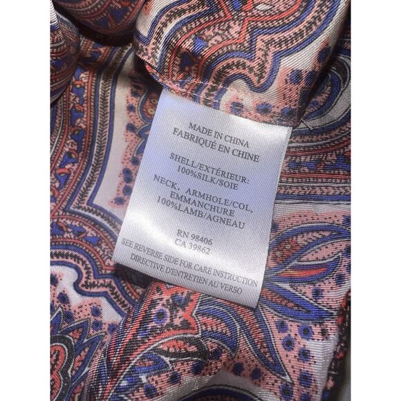 Theory Brindina Veranda Dress Size 6 Purple Paisley Print 100% Silk Shift Mini - Picture 15 of 16